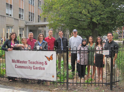 Group photo at the McMaster Teaching and Community Garden